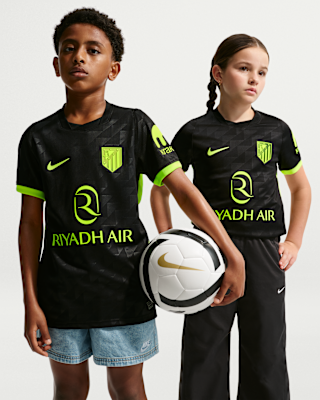 00s ナイキ 半袖ナイロンジャケット カーキ テック Y2K ドローコード Atlético Madrid 2026/27 Stadium Away Older Kids' Nike Dri-FIT